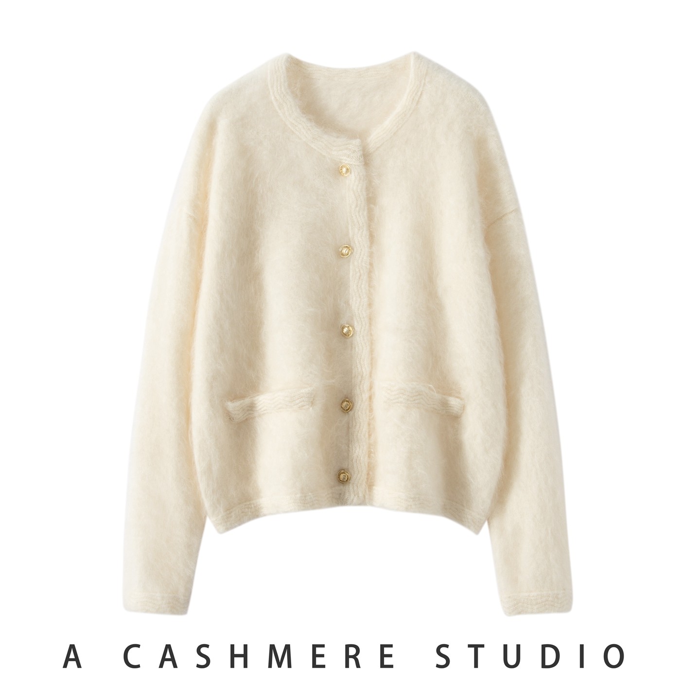 重工软糯小香风拉绒100%纯山羊绒开衫女加厚圆领宽松毛衣保暖外套,女装/女士精品,羊绒衫,淘宝优惠券,粉丝福利购,淘宝优惠卷