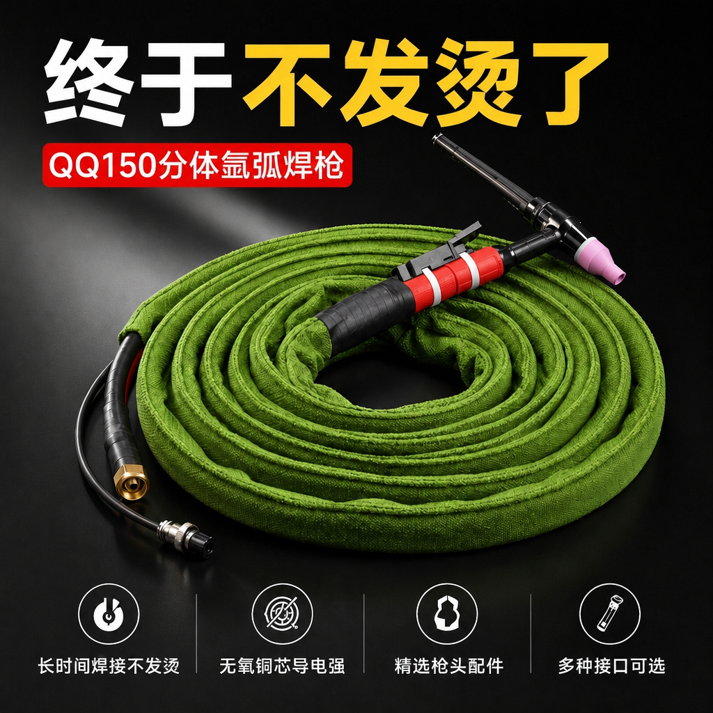 QQ150A气电分体氩弧焊枪加粗铜线氩弧焊焊把气冷QQ150氩弧焊线