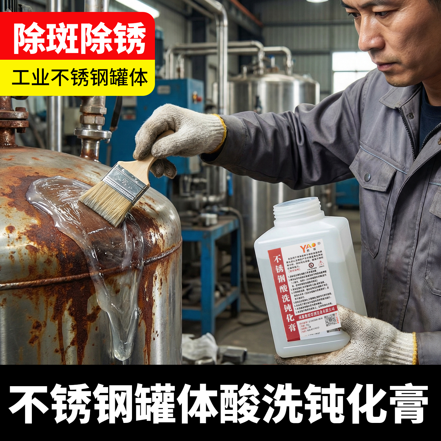 304不锈钢酸洗钝化液钝化膏速效酸洗膏不锈钢焊斑清洗剂焊点处理