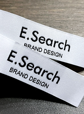 白色服装织唛定做 家纺衣服领标定制 高纬密超切领唛LOGO订做设计