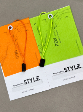 潮牌服装吊牌定做现货通用衣服商标挂牌定制绿色标签订制桔色挂卡