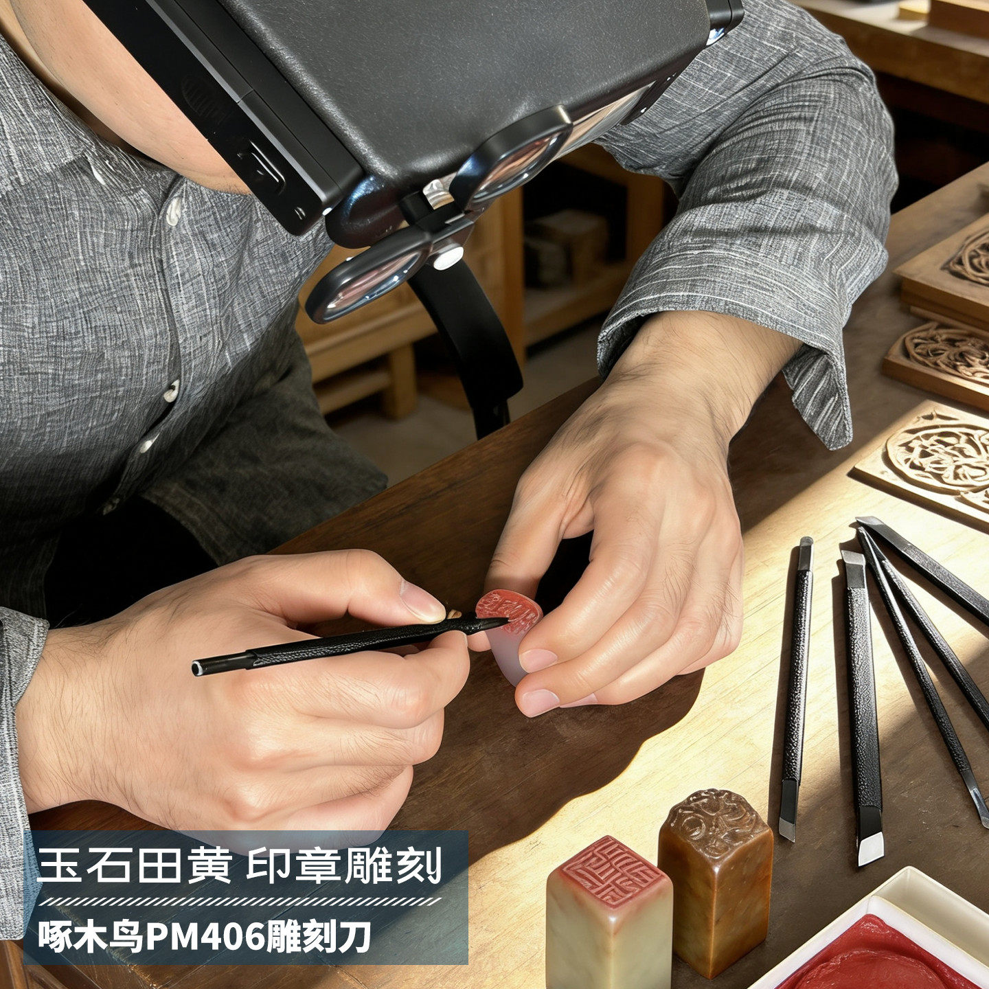 啄木鸟雕刻石刻印章雕刻刀图片