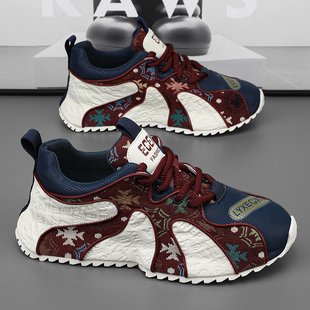 2025春季新款男鞋休闲百搭包底老爹鞋潮流时尚运动鞋增高厚底板鞋