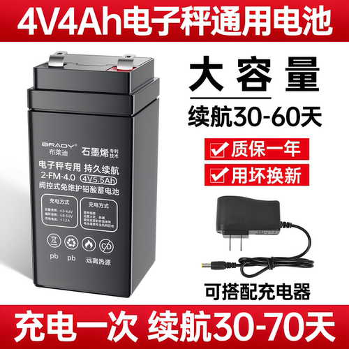 电子秤蓄电池通用大容量4v4ah6V