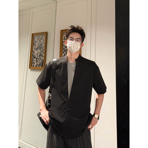 AYUN Studio 孙聖云大V领假两件短袖宽松阔版夏日氛围感老钱休闲