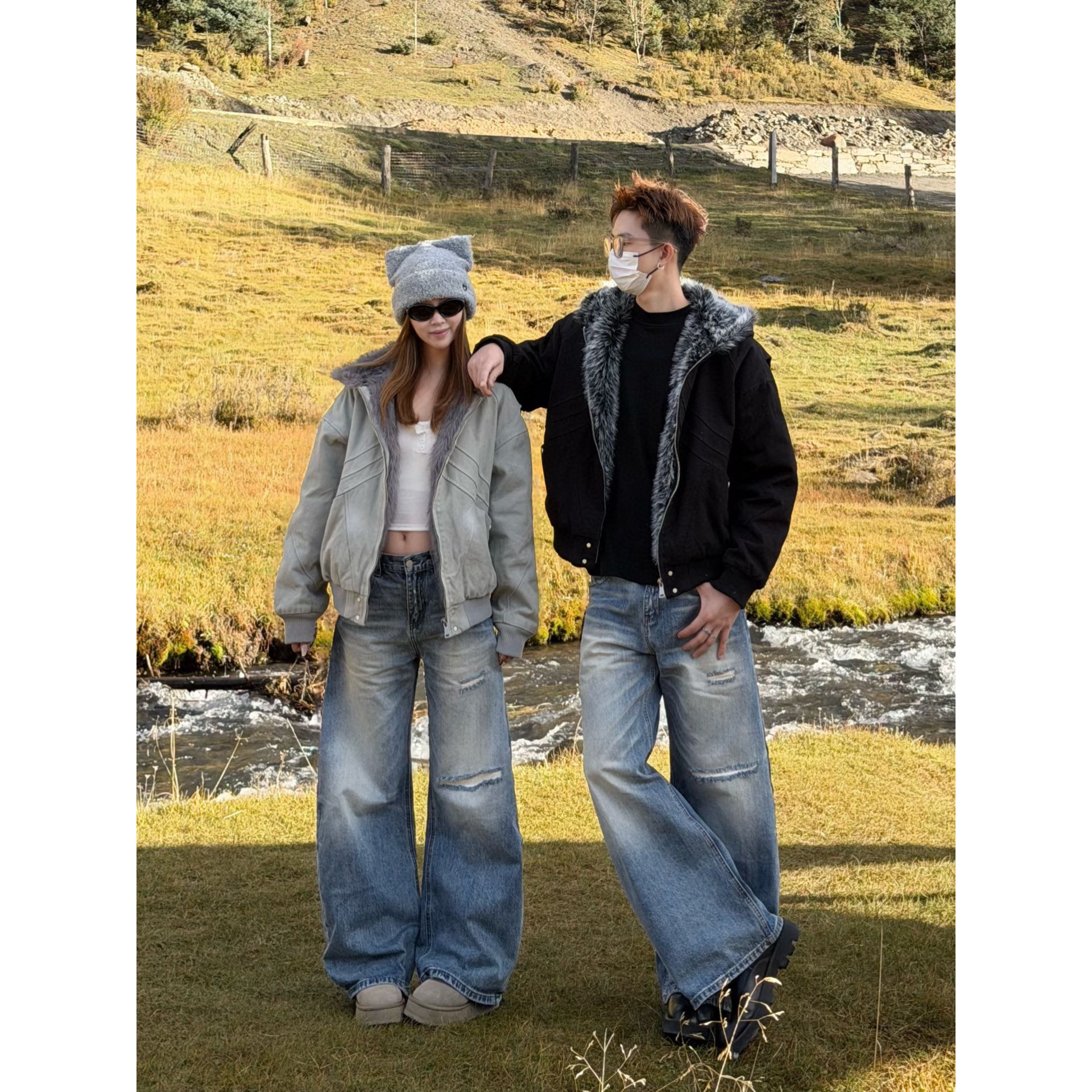 AYUN Studio 孙聖云鲨鱼腮座山雕棉服宽松短款裁剪帆布冬季情侣潮,男装,棉衣,淘宝优惠券,粉丝福利购,淘宝优惠卷