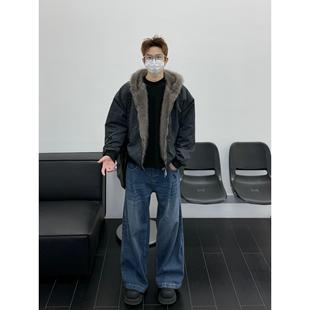 孙聖云啊雲 擦脏小众设计座山雕美式短款cleanfit情侣秋冬连帽潮