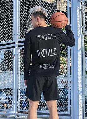 Drakcle Boo孟博龙美式太极字母印花训练运动投篮服休闲长袖T恤潮