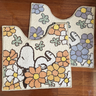 外贸出口日本原单品牌peanuts史努比马桶地垫u型马桶脚垫u型地垫