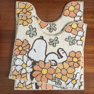 推荐外贸出口日本日单品牌peanuts史努比马桶地垫u型卡通马桶地垫