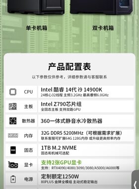 深度学习工作站4090/5090主机双路GPU工作站人工智能AI运算法龙虾