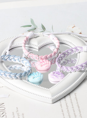 炫彩珍珠贝壳编织情侣磁吸手链