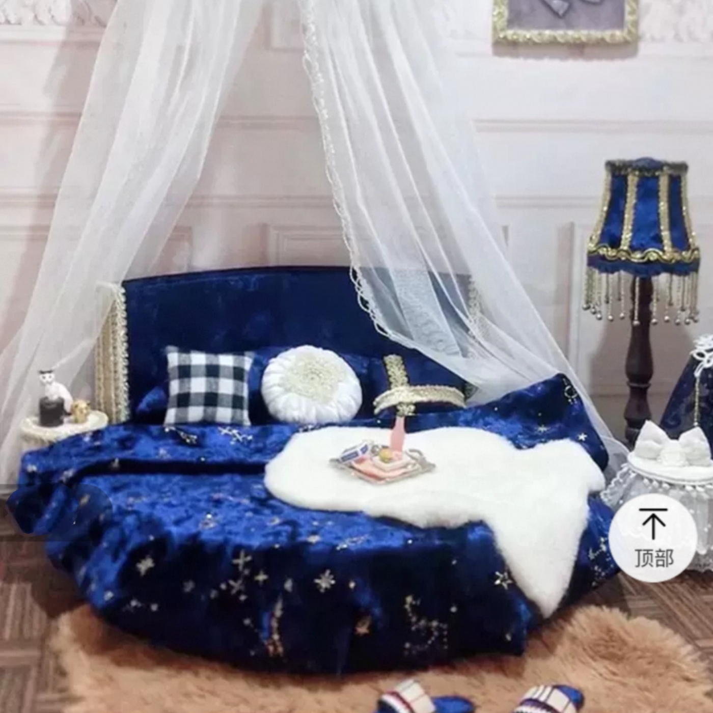 六分娃圆床6分床品ob22/24 blythe小布复古微缩30厘米bjd娃屋家具