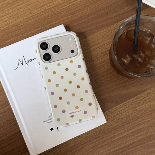 简约ins风锡纸彩色波点适用于iPhone17promax手机壳新款防摔苹果16pro硅胶15pro全包17pro小众16pm保护套17女