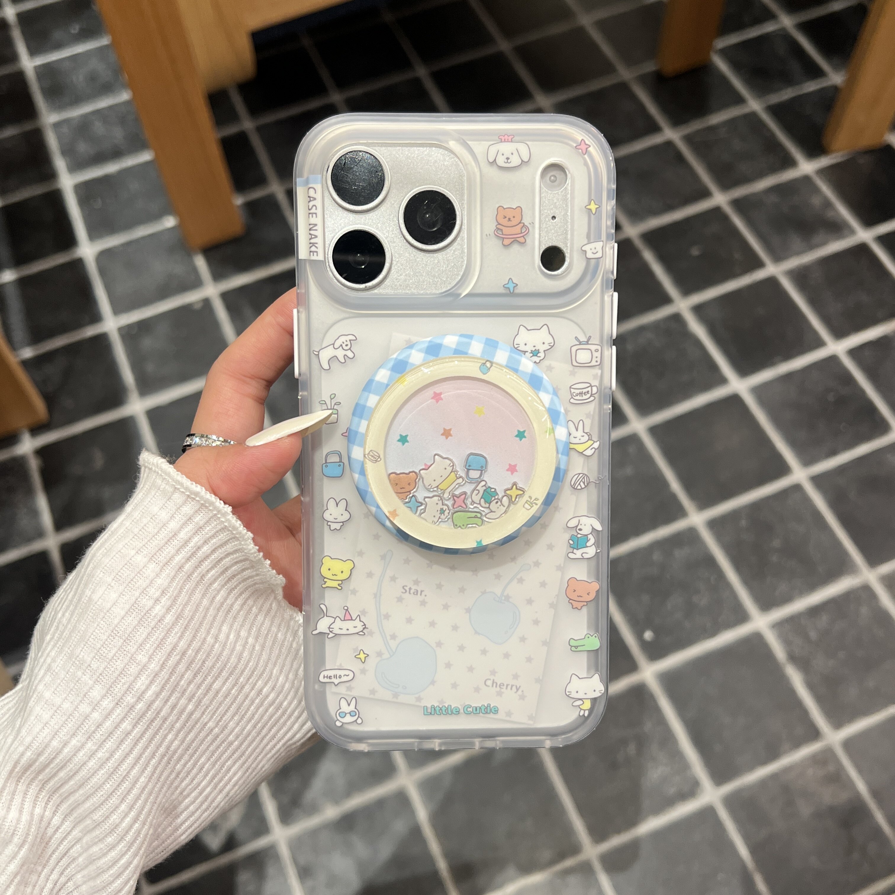 卡通波点小猫便签摇摇乐磁吸支架15promax适用苹果18promax手机壳iPhone17pro女新款16pro磨砂壳18pro/17pro