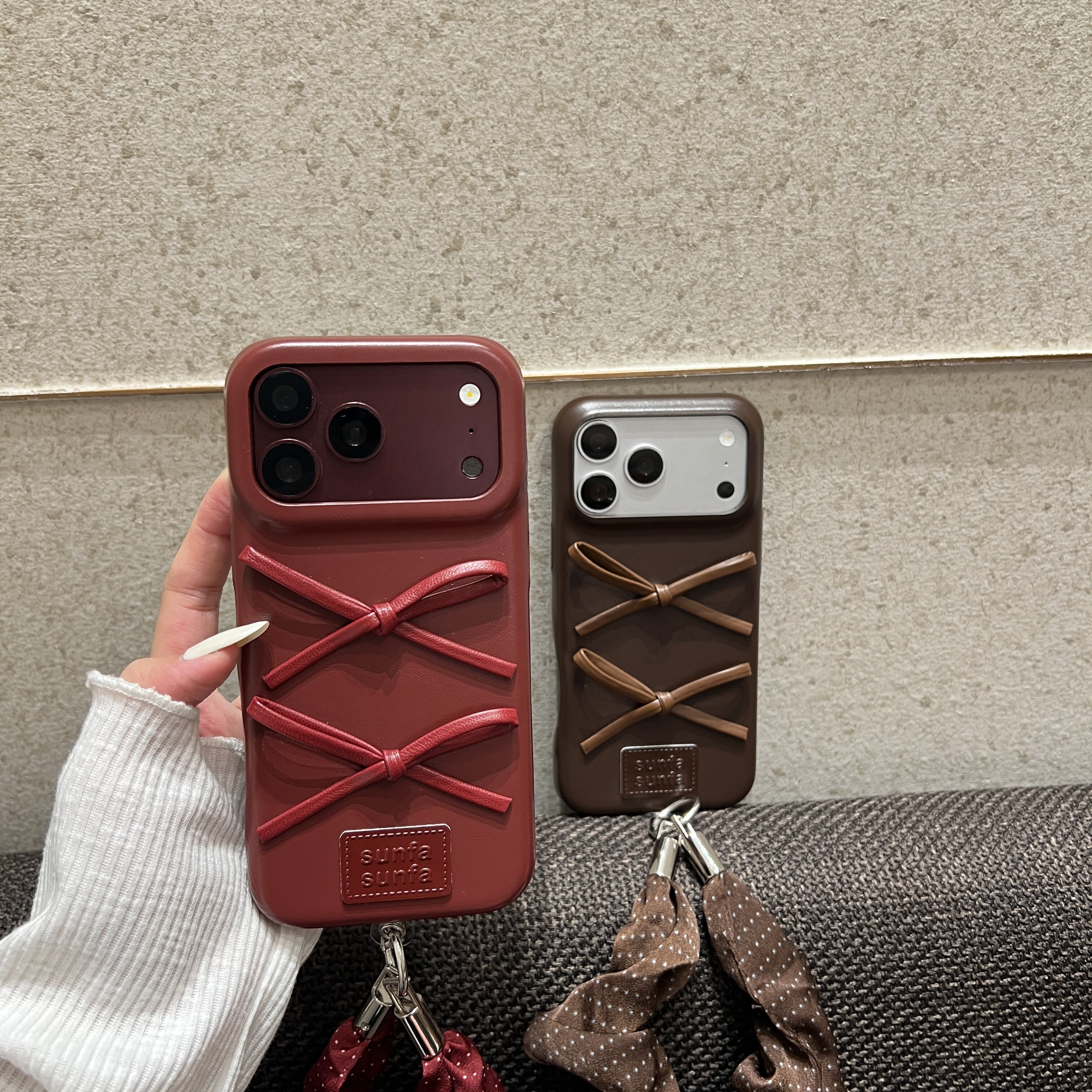 秋冬高级感iPhone17promax保护壳蝴蝶结绑带17pro/18pro手机壳苹果15/16/17保护套时尚创意防摔15promax壳