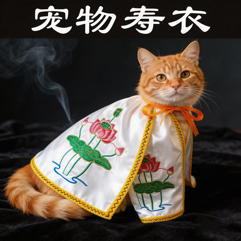 猫猫衣服宠物寿衣莲花披风爱宠离世告别仪式猫狗仓鼠祈愿祝福寿服