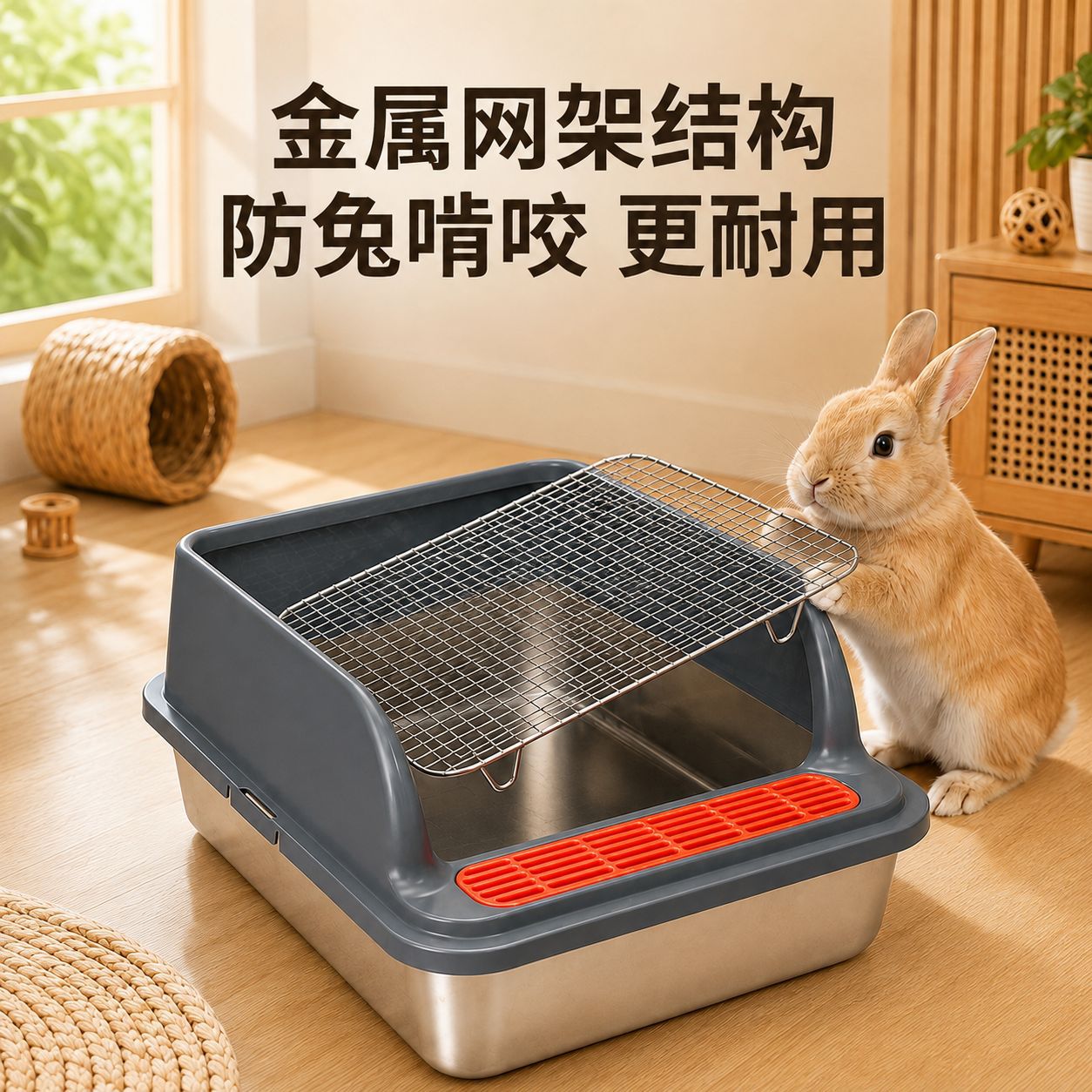 不锈钢兔厕干草架二合一分离