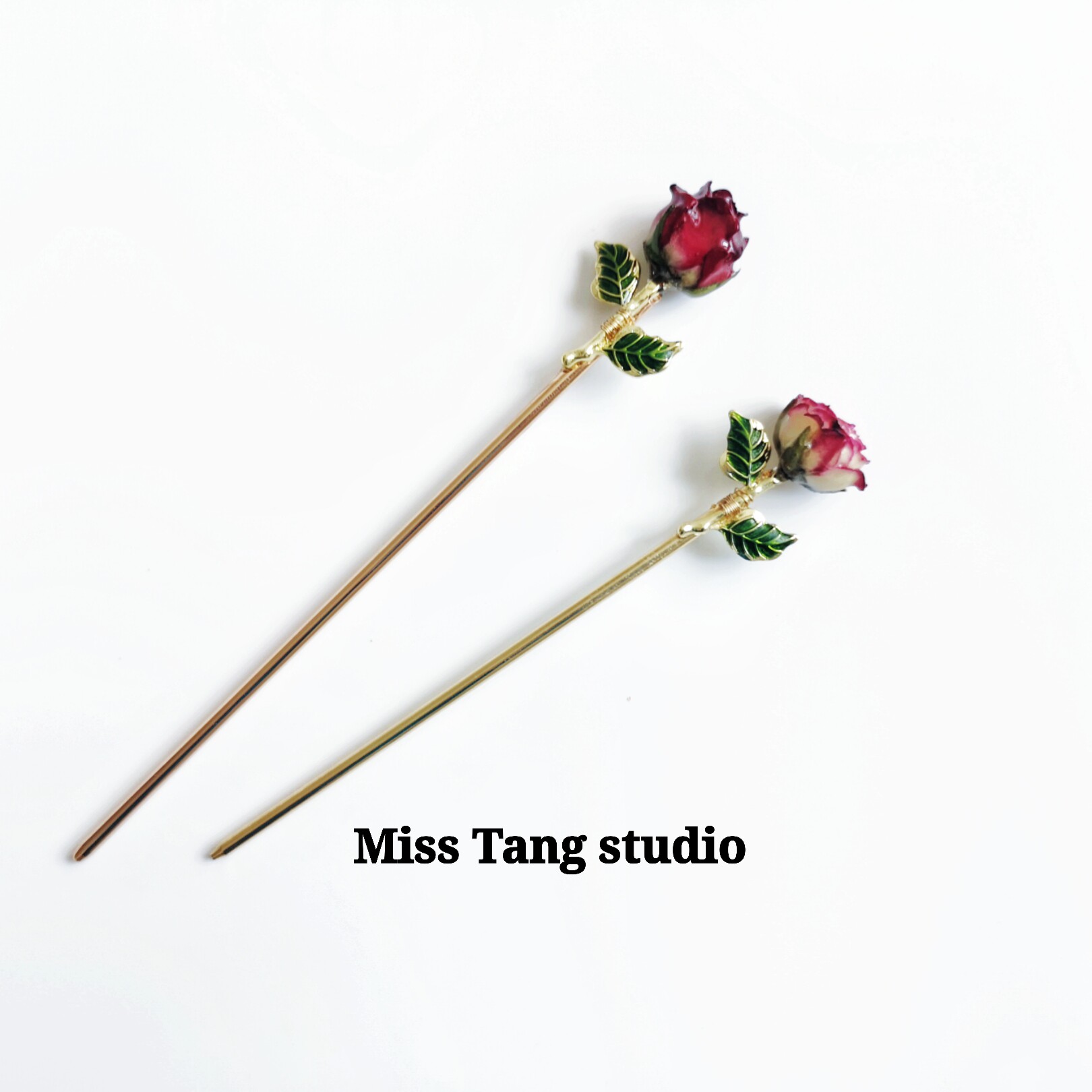 小王子的玫瑰真花发簪手作百搭