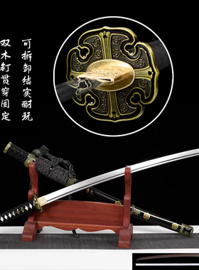 龙泉刀剑一体素装刀影视烧刃长款肋差防身硬剑手工锻打宝剑未开刃