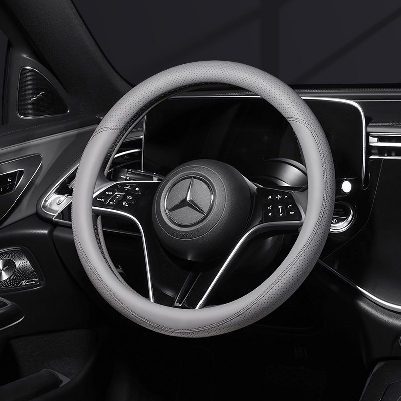 厂家直供2025年新款高档纳帕打孔皮防滑吸汗夏季汽车方向盘套