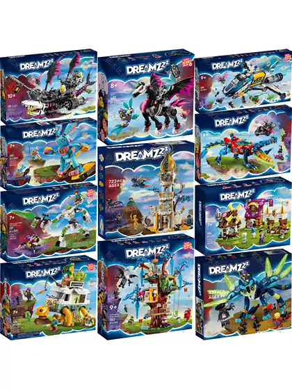 Dreamzzz Dream City Hunter Series Matteo and Robot Mr. Booz Space Bus Building Blocks