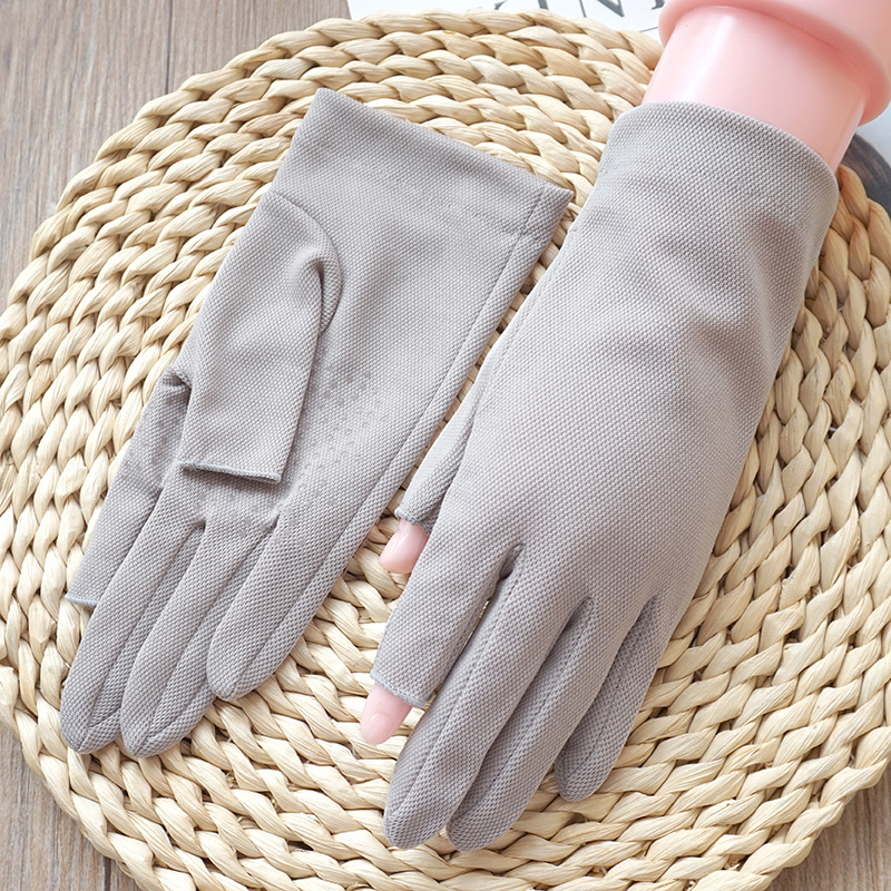 克拉斯卡春夏季男女情侣款防滑防晒露指触屏开车骑行户外速干手套