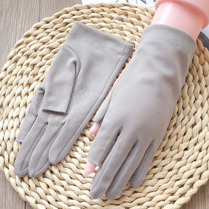 克拉斯卡春夏季男女情侣款防滑防晒露指触屏开车骑行户外速干手套