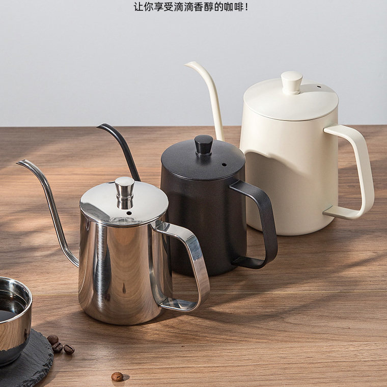 304不锈钢咖啡壶家用手冲壶咖啡机小型便携式带刻度手冲壶350ML