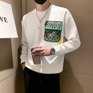 W23-P65-控98 店主风秋冬新款潮牌圆领卫衣打底衫男潮图片