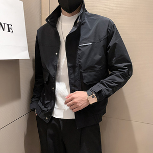 JK25-P88-控118秋季新款社会小伙立领夹克外套男  黑 2图片