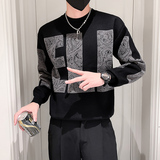 MY210-P65-控98店主社会小伙冬季潮牌宽松圆领套头加厚毛衣男，男装针织衫/毛衣，电商A370