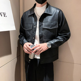 店主风秋冬男士翻领皮衣潮流帅气皮夹克夹克外套男PY21-P125，男装皮衣，电商A370