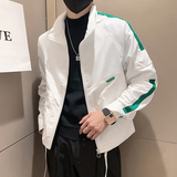A370-JK27-P88-控108社会小伙秋冬新款立领夹克外套男白1，男装夹克，电商A370