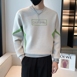 店主秋冬新款圆领套头针织毛衣打底衫男潮MY218-P68-控98图片