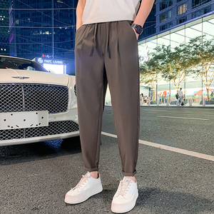 抖音 夏季冰丝男士休闲裤九分裤潮流百搭裤子男X698特P45控69图片