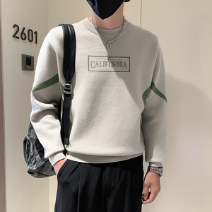 社会小伙秋冬新款圆领套头针织毛衣打底衫男潮MY218-P68-控98图片