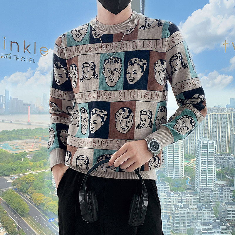 MY15-P60-控90-社会小伙秋冬新款圆领套头潮牌针织衫毛衣男,男装针织衫/毛衣,电商A370