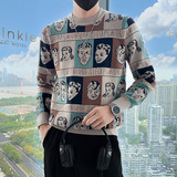 MY15-P60-控90-社会小伙秋冬新款圆领套头潮牌针织衫毛衣男，男装针织衫/毛衣，电商A370