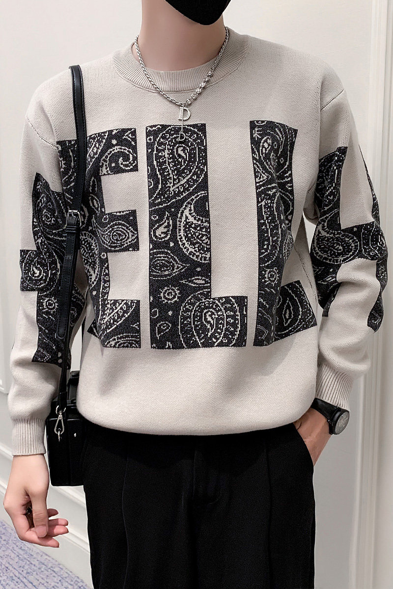 MY210-P65-控98店主社会小伙冬季潮牌宽松圆领套头加厚毛衣男,男装针织衫/毛衣,电商A370
