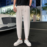 抖音夏季冰丝男士休闲裤九分裤潮流百搭裤子男X698特P45控69，男装休闲裤，电商A370