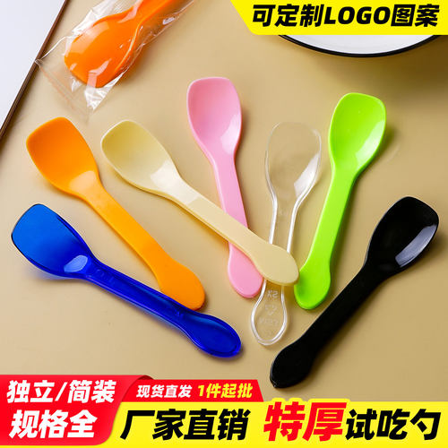 一次性加厚透明塑料勺子100支
