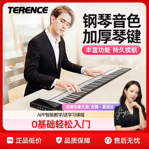 特伦斯手卷电子钢琴专业88键盘加厚初学者家用练习神器折叠便携式