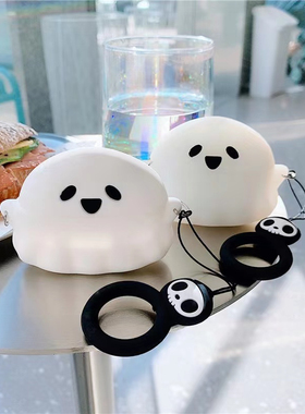 卡通幽灵小怪兽适用AirPods4保护套2代3代夜光苹果无线蓝牙耳机壳airpodspro3硅胶软盒华强北4/5代防摔壳可爱