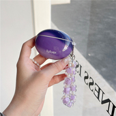 文艺渐变紫手链适用华为5代蓝牙耳机壳4代女晕染紫freebuds5i保护套4e硅胶盒freebudspro3防摔壳clip潮se2盒