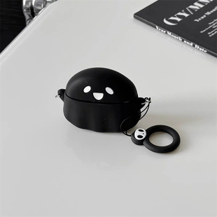 黑白小怪兽5代防摔盒 卡通可爱幽灵适用AirPods4保护套2代Pro3苹果无线蓝牙耳机壳airpods3代pro2硅胶软壳个性