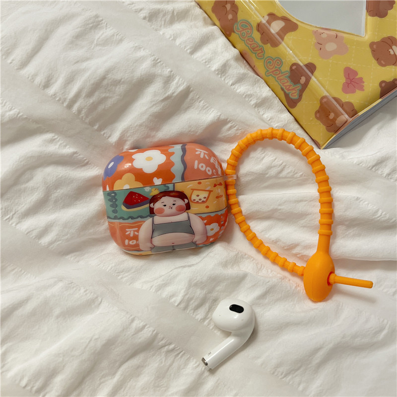 适用AirPods4保护套趣味油画小胖妹1/2代Pro苹果无线蓝牙耳机盒airpodspro2创意女款三四五代防摔2/3代硅胶壳,3C数码配件,耳机保护套,淘宝优惠券,粉丝福利购,淘宝优惠卷