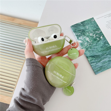 日系抹茶绿英文freebuds5i保护套适用华为6i/4e无线蓝牙耳机盒freebudsPro3硅胶防摔壳clip女潮创意个性se2软