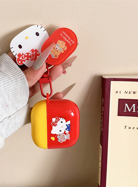 创意卡通HelloKitty适用五代苹果无线蓝牙耳机壳AirPodsPro二代硅胶软壳小熊kt猫三代保护套4代Pro3防摔盒2代