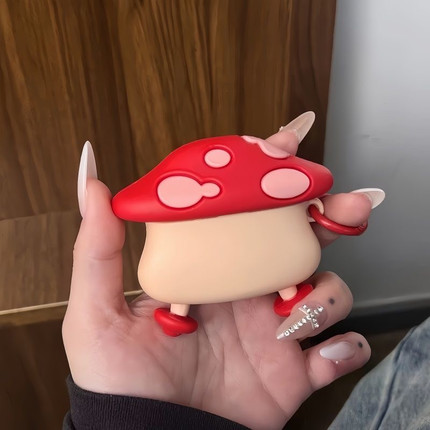 创意个性小蘑菇AirPods4保护套适用苹果三代无线蓝牙耳机壳1/2代硅胶软壳AirPodsPro二代防摔盒五代趣味7代潮